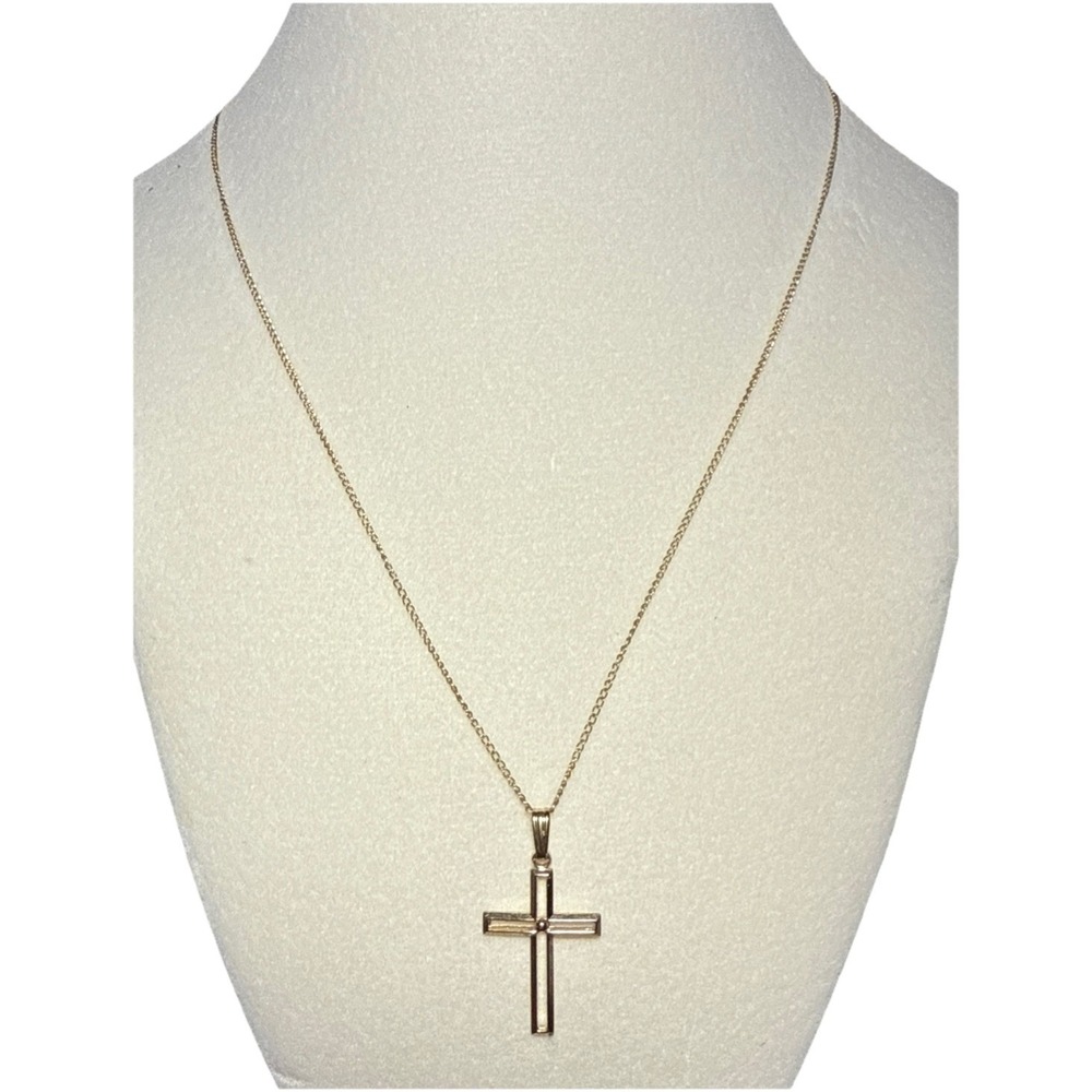 Park Lane Gold Tone Dainty‎ Cross Pendant Necklace Vtg  J-5I